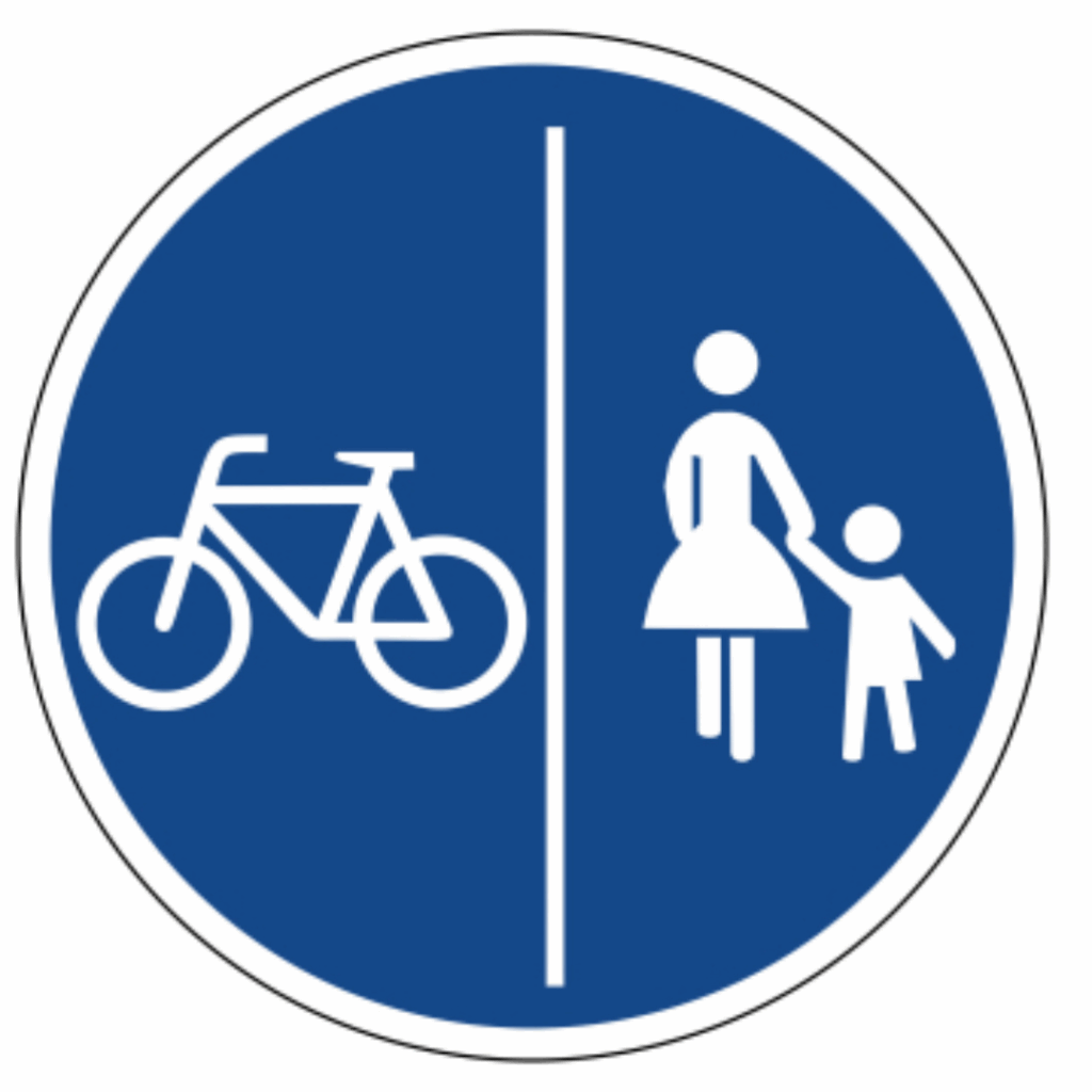 Zeichen 241: Getrennter Rad- und Gehweg